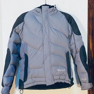 Lilac-Gray and Black Puffer Down Ski Snowboard 🏂 Jacket by Ground. Women’s XS
